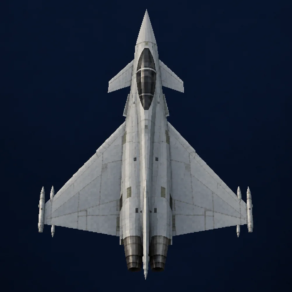 Top-down view of the original low-polygon model