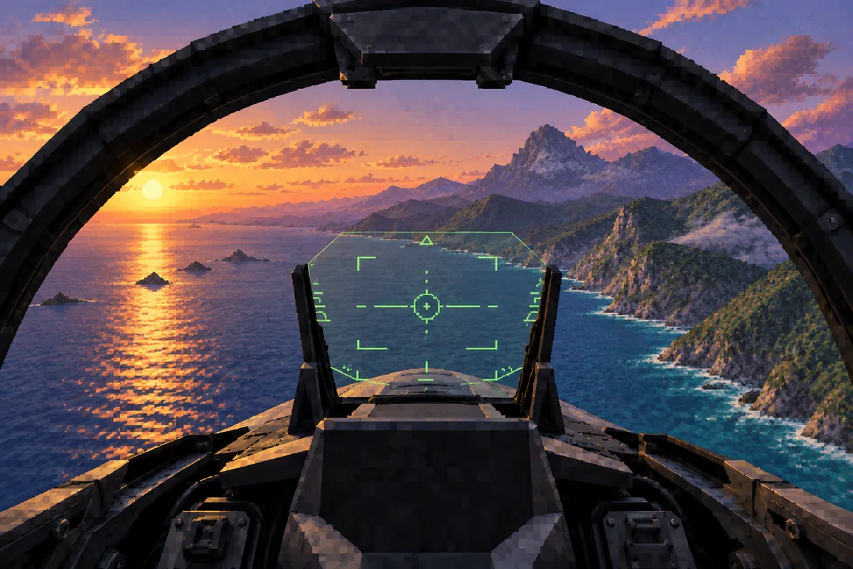 Cockpit view with the original-style head-up display