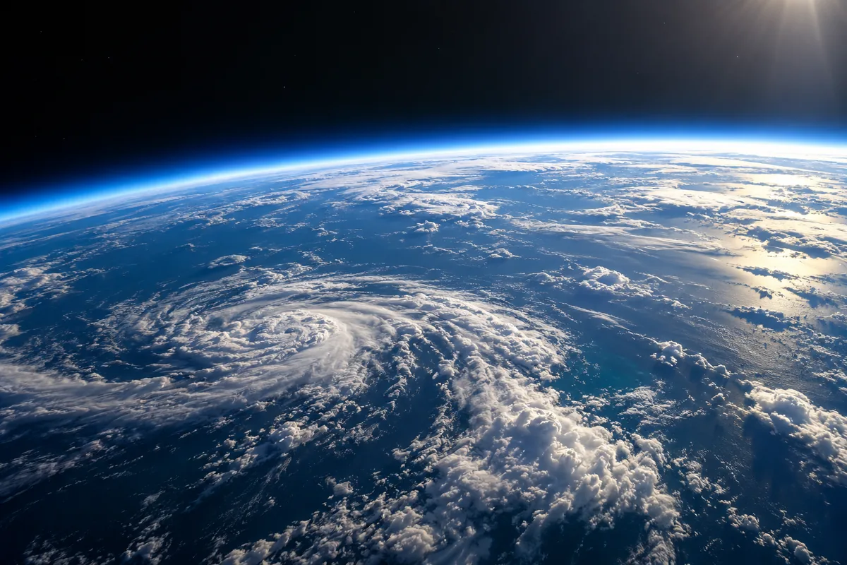The curve of the Earth seen from low orbit